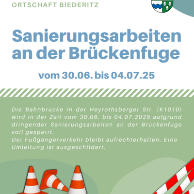 Bauarbeiten - Bahnunterführung Biederitz