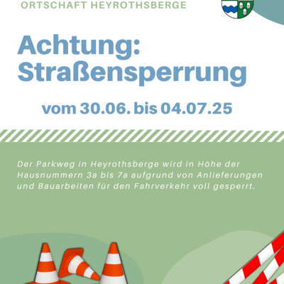 Straßensperrung Parkweg