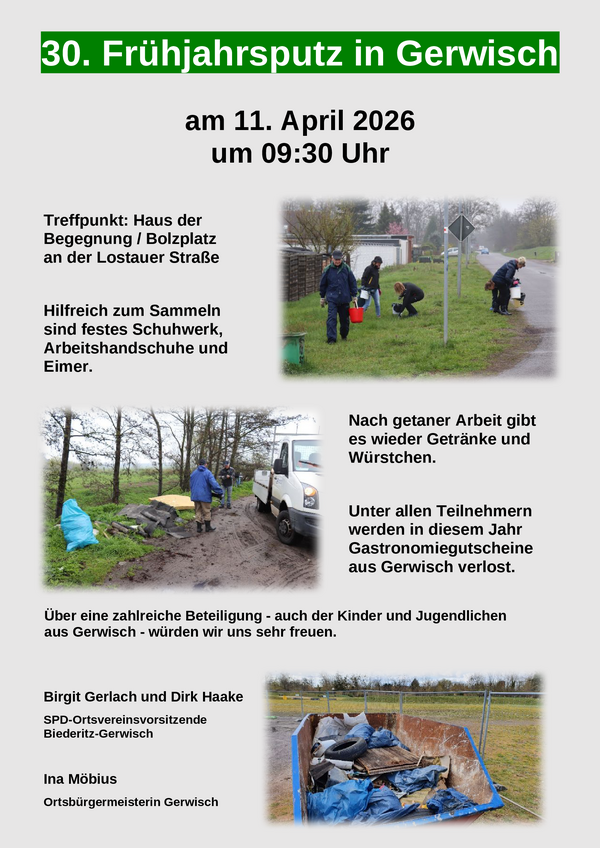 Bild vergr&ouml;&szlig;ern: Fr&uuml;hjahrsputz Gerwisch 11.04.2026