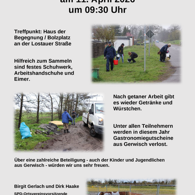 Fr&uuml;hjahrsputz Gerwisch 11.04.2026