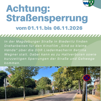 Pressemitteilung - 2026.10.29 - stra&szlig;ensperrung k1010 biederitz